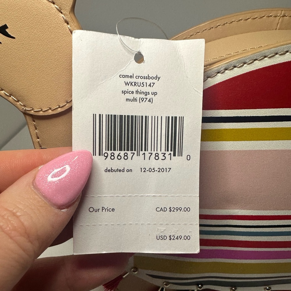 Kate Spade NWT Spice Things Up Camel Multicolor Leather Crossbody - Picture 15 of 16